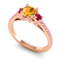 Ornate Three Stone Navan Ring