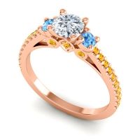 Ornate Three Stone Navan Ring