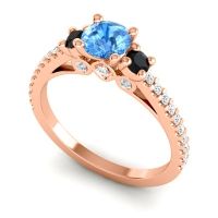 Ornate Three Stone Navan Ring