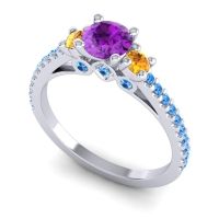 Ornate Three Stone Navan Ring