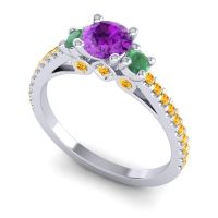 Ornate Three Stone Navan Ring
