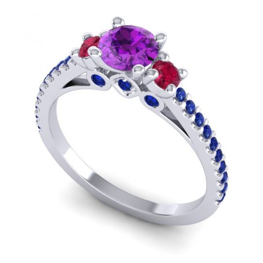 Ornate Three Stone Navan Ring