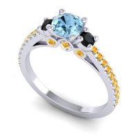 Ornate Three Stone Navan Ring