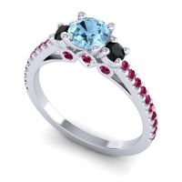Ornate Three Stone Navan Ring