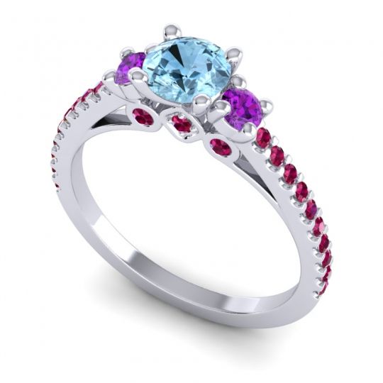 Ornate Three Stone Navan Ring