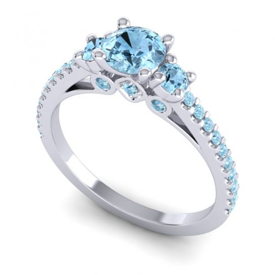 Ornate Three Stone Navan Ring