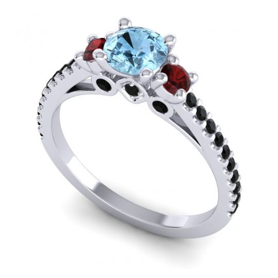 Ornate Three Stone Navan Ring