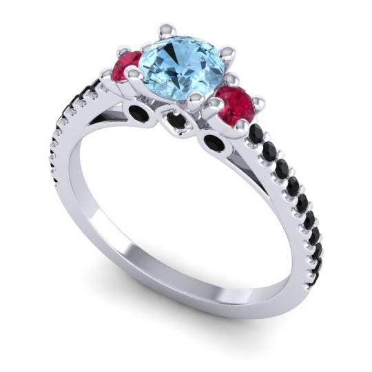 Ornate Three Stone Navan Ring