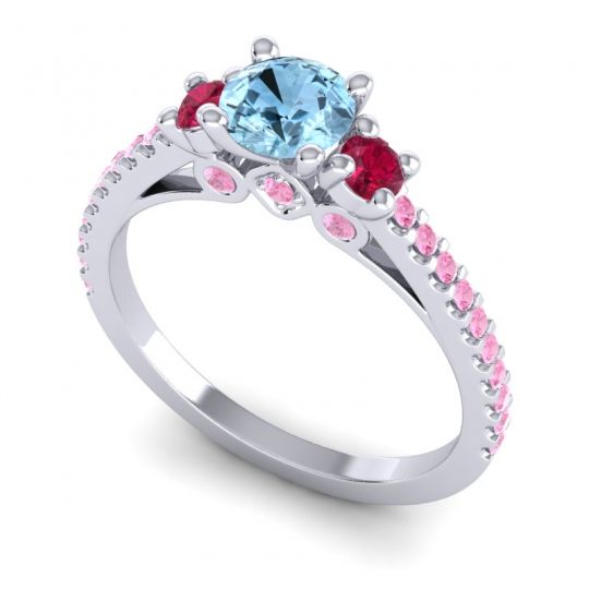 Ornate Three Stone Navan Ring
