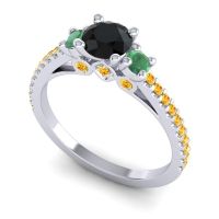 Ornate Three Stone Navan Ring