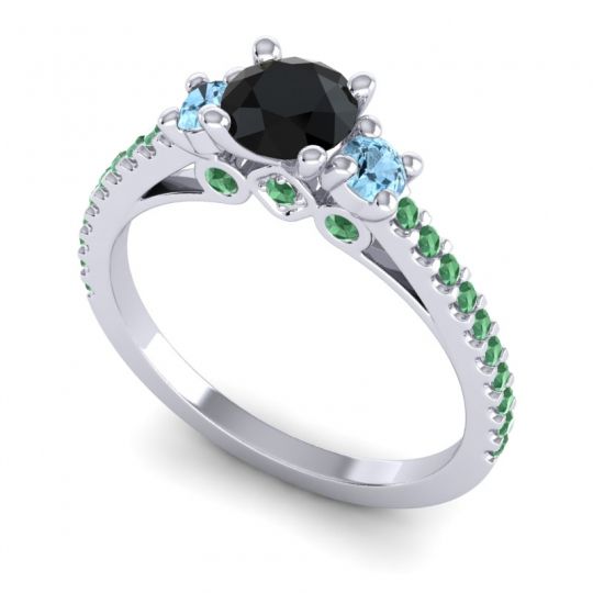 Ornate Three Stone Navan Ring