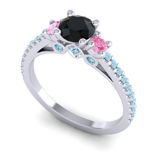 Ornate Three Stone Navan Ring