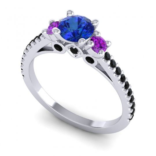 Ornate Three Stone Navan Ring