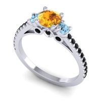Ornate Three Stone Navan Ring