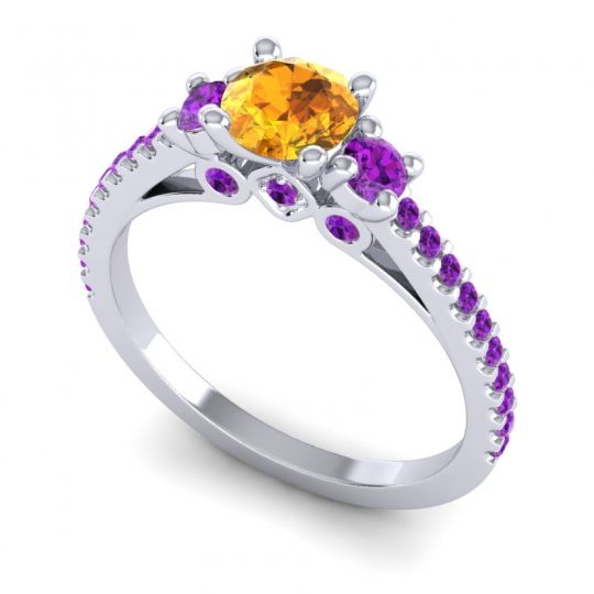 Ornate Three Stone Navan Ring