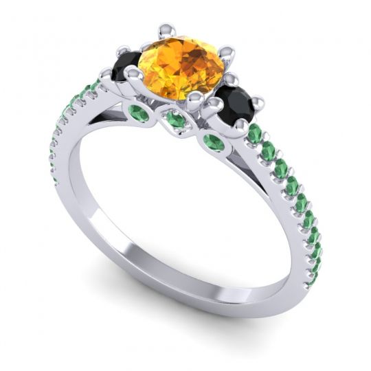 Ornate Three Stone Navan Ring