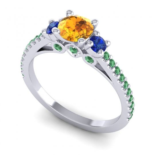 Ornate Three Stone Navan Ring