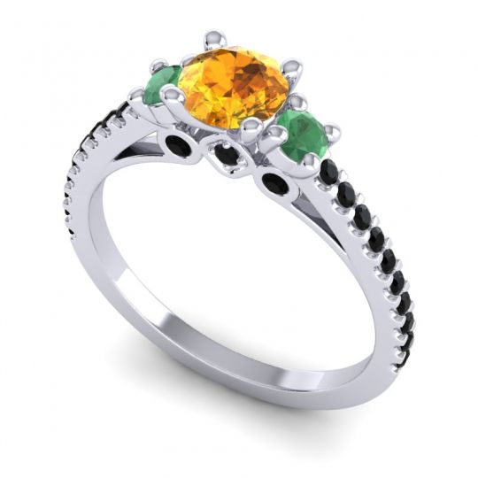 Ornate Three Stone Navan Ring