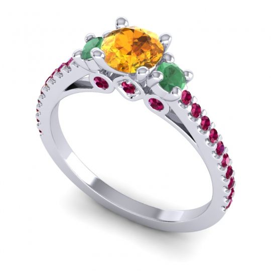 Ornate Three Stone Navan Ring