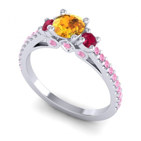 Ornate Three Stone Navan Ring