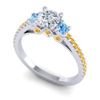 Ornate Three Stone Navan Ring
