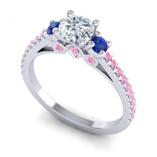 Ornate Three Stone Navan Ring