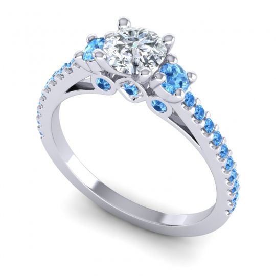 Ornate Three Stone Navan Ring