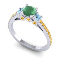 Ornate Three Stone Navan Ring