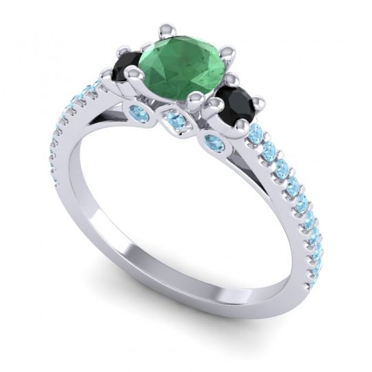 Ornate Three Stone Navan Ring