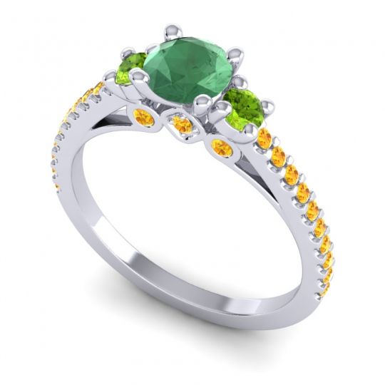 Ornate Three Stone Navan Ring