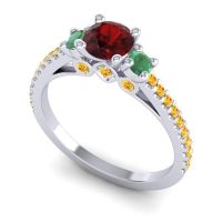 Ornate Three Stone Navan Ring