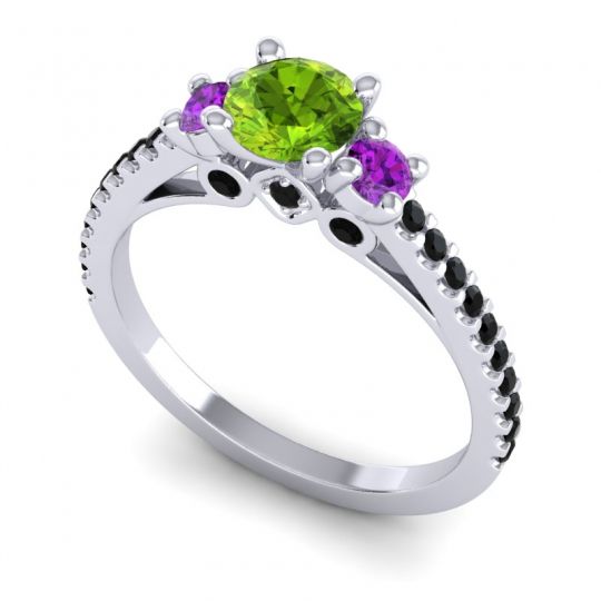 Ornate Three Stone Navan Ring