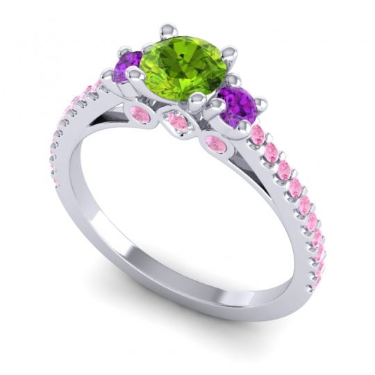 Ornate Three Stone Navan Ring