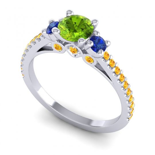Ornate Three Stone Navan Ring