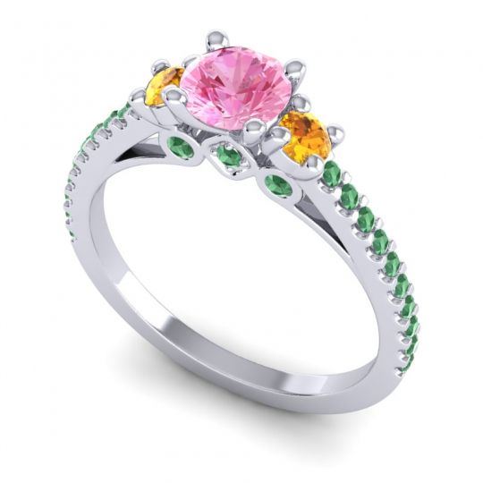 Ornate Three Stone Navan Ring