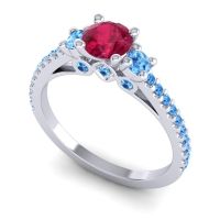 Ornate Three Stone Navan Ring