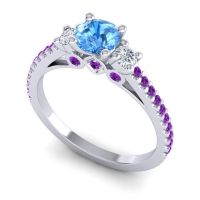 Ornate Three Stone Navan Ring