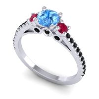 Ornate Three Stone Navan Ring