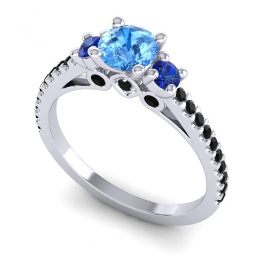 Ornate Three Stone Navan Ring