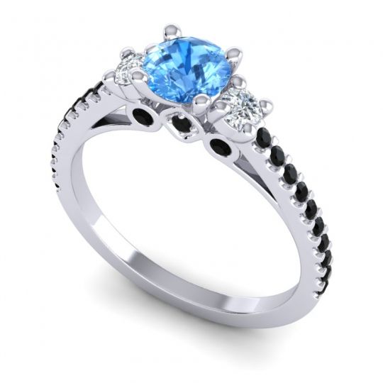 Ornate Three Stone Navan Ring