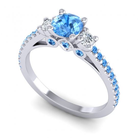 Ornate Three Stone Navan Ring