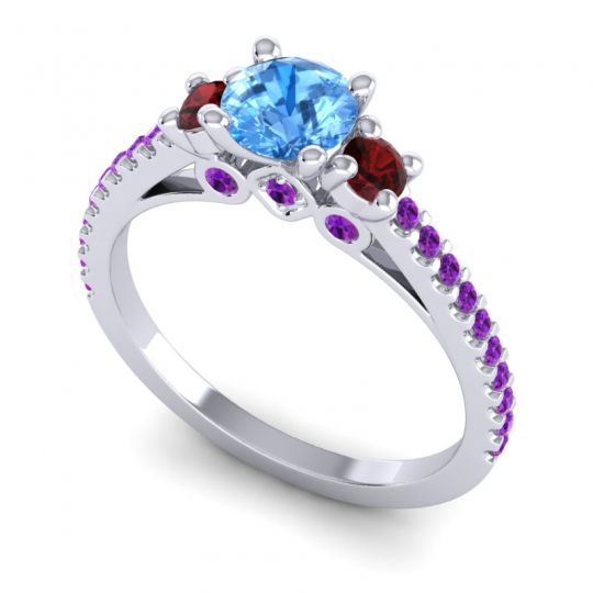 Ornate Three Stone Navan Ring