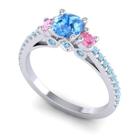 Ornate Three Stone Navan Ring