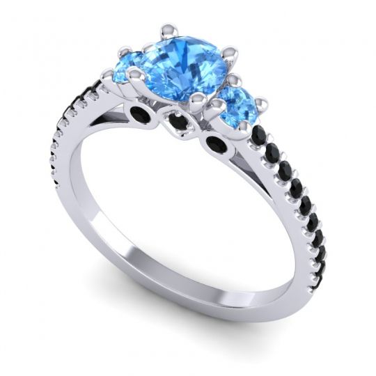 Ornate Three Stone Navan Ring