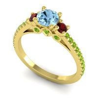 Ornate Three Stone Navan Ring