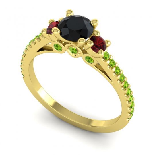 Ornate Three Stone Navan Ring