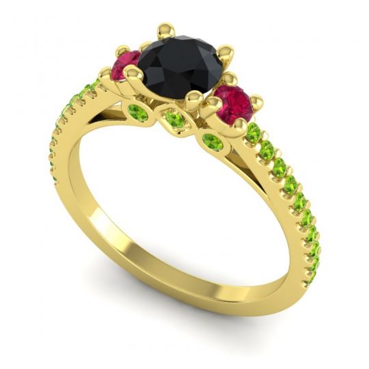 Ornate Three Stone Navan Ring