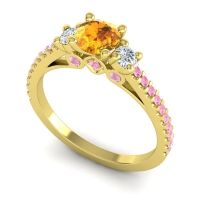 Ornate Three Stone Navan Ring