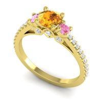 Ornate Three Stone Navan Ring