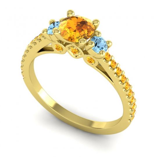 Ornate Three Stone Navan Ring